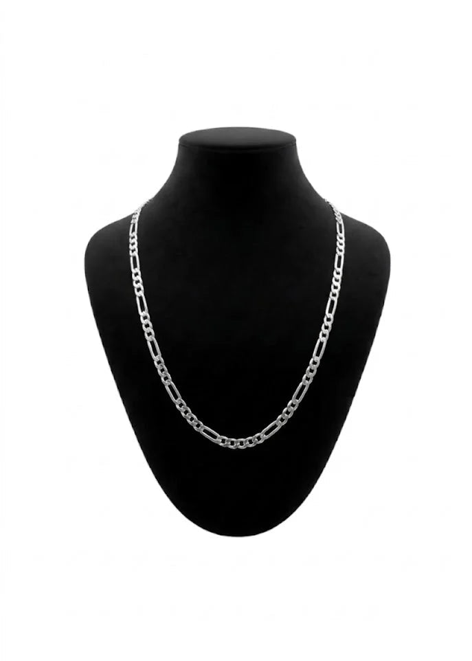 Cadena de plata de varón - Lomo con mónaco