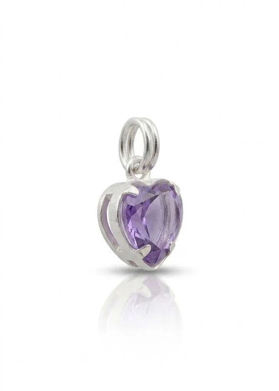 Dije de plata - Corazón violeta