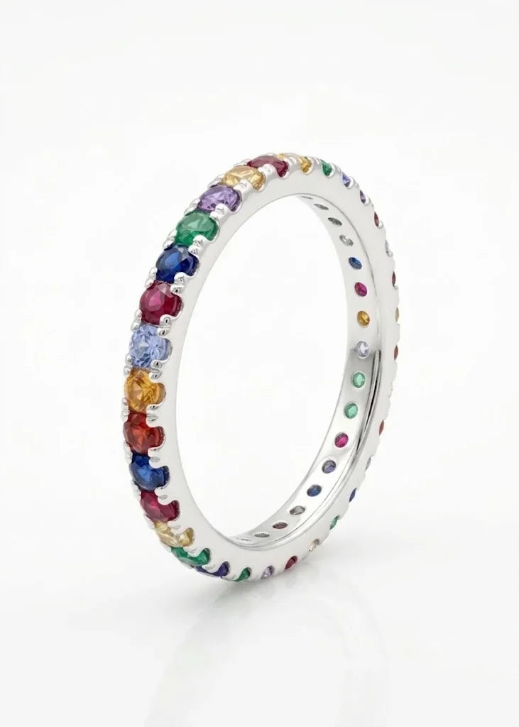 Anillo plata - rainbow
