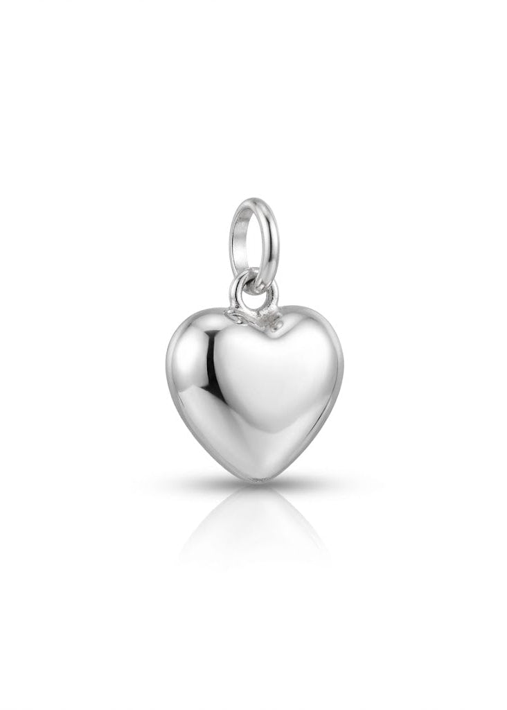 Dije de plata - Corazón bombeado mediano