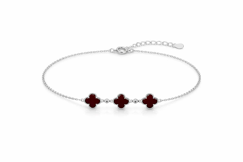 Pulsera de Flores Rojo - Van cleef