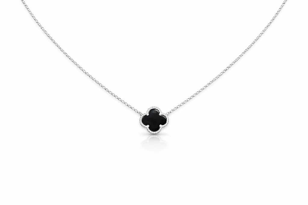 Gargantilla flor Negro - Van Cleef
