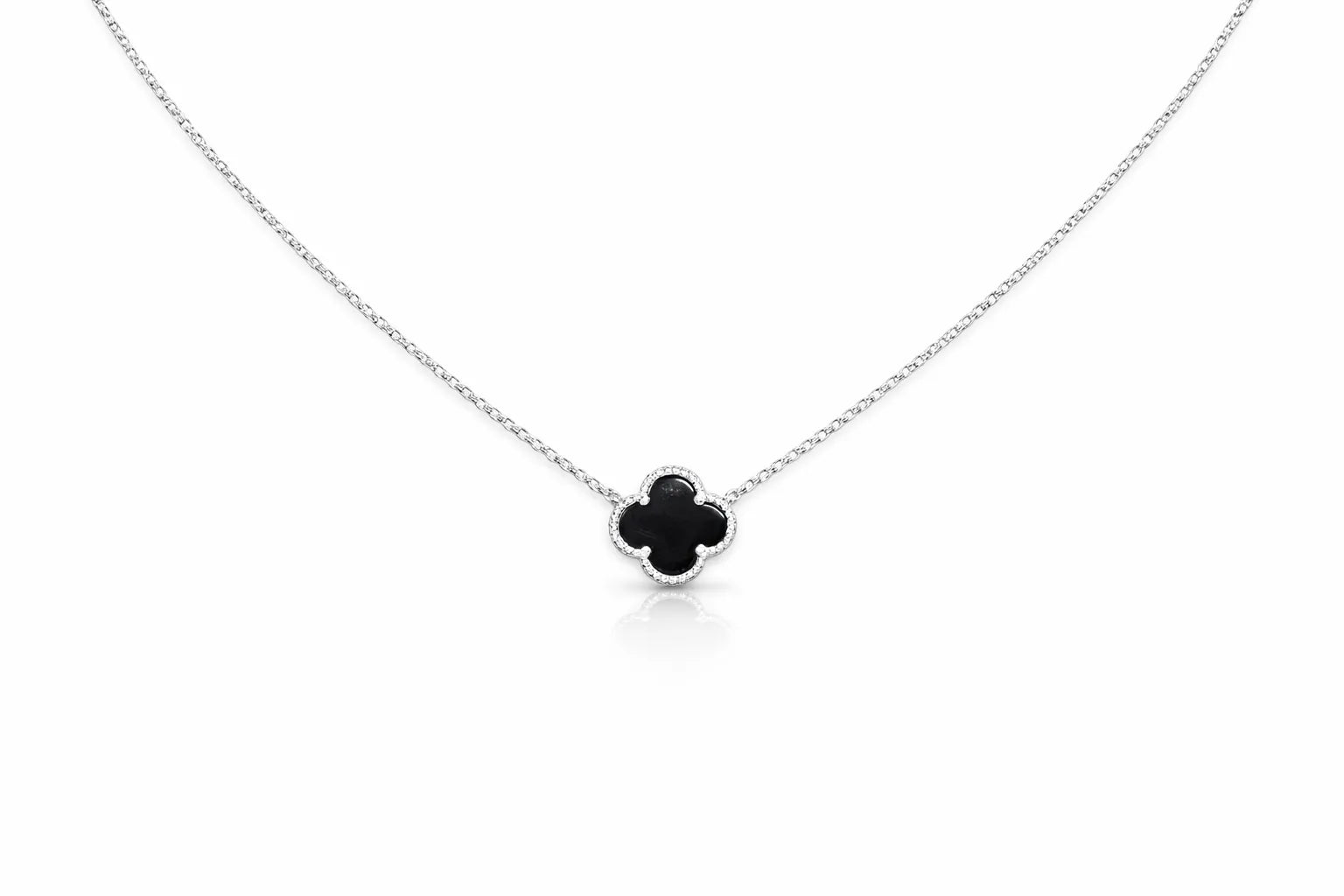 Gargantilla flor Negro - Van Cleef