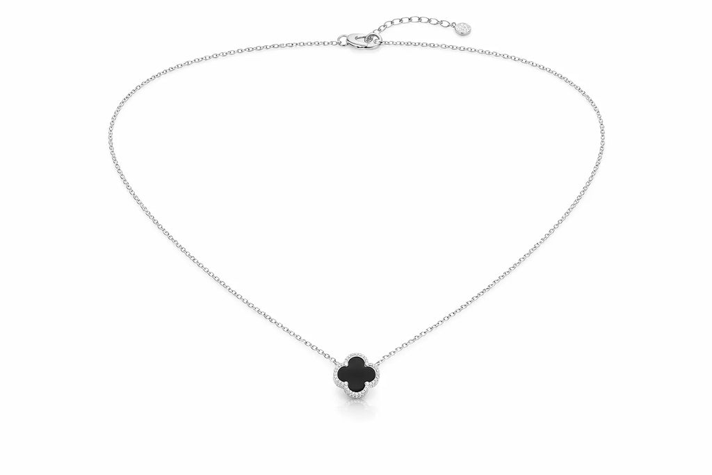 Gargantilla flor Negro - Van Cleef