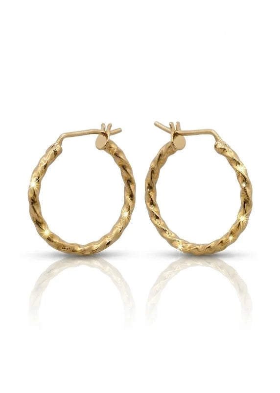Aretes de oro - Trenza