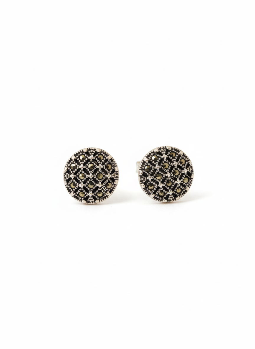 Aretes de plata - marquesita circular