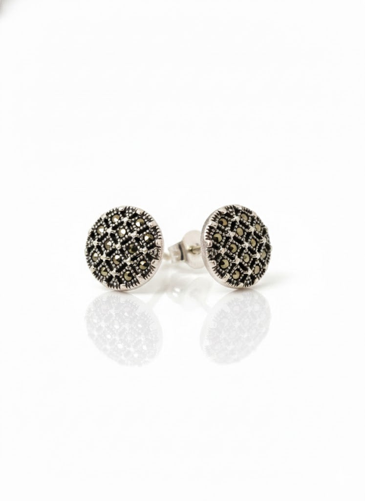 Aretes de plata - marquesita circular