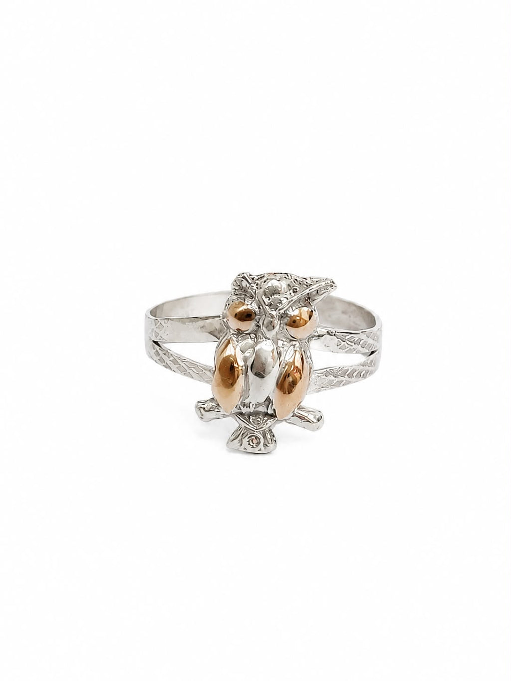 Anillo de plata y oro - Búho mini