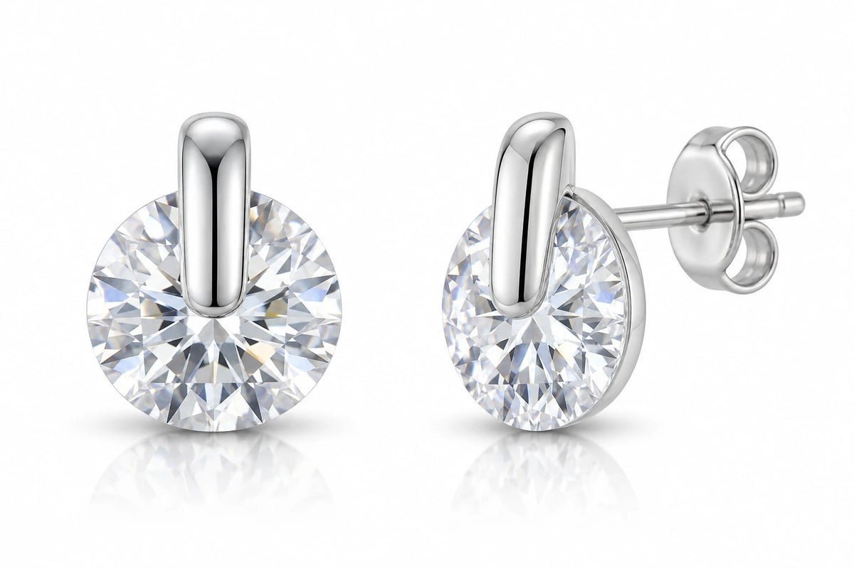 Aretes de plata - Cristal