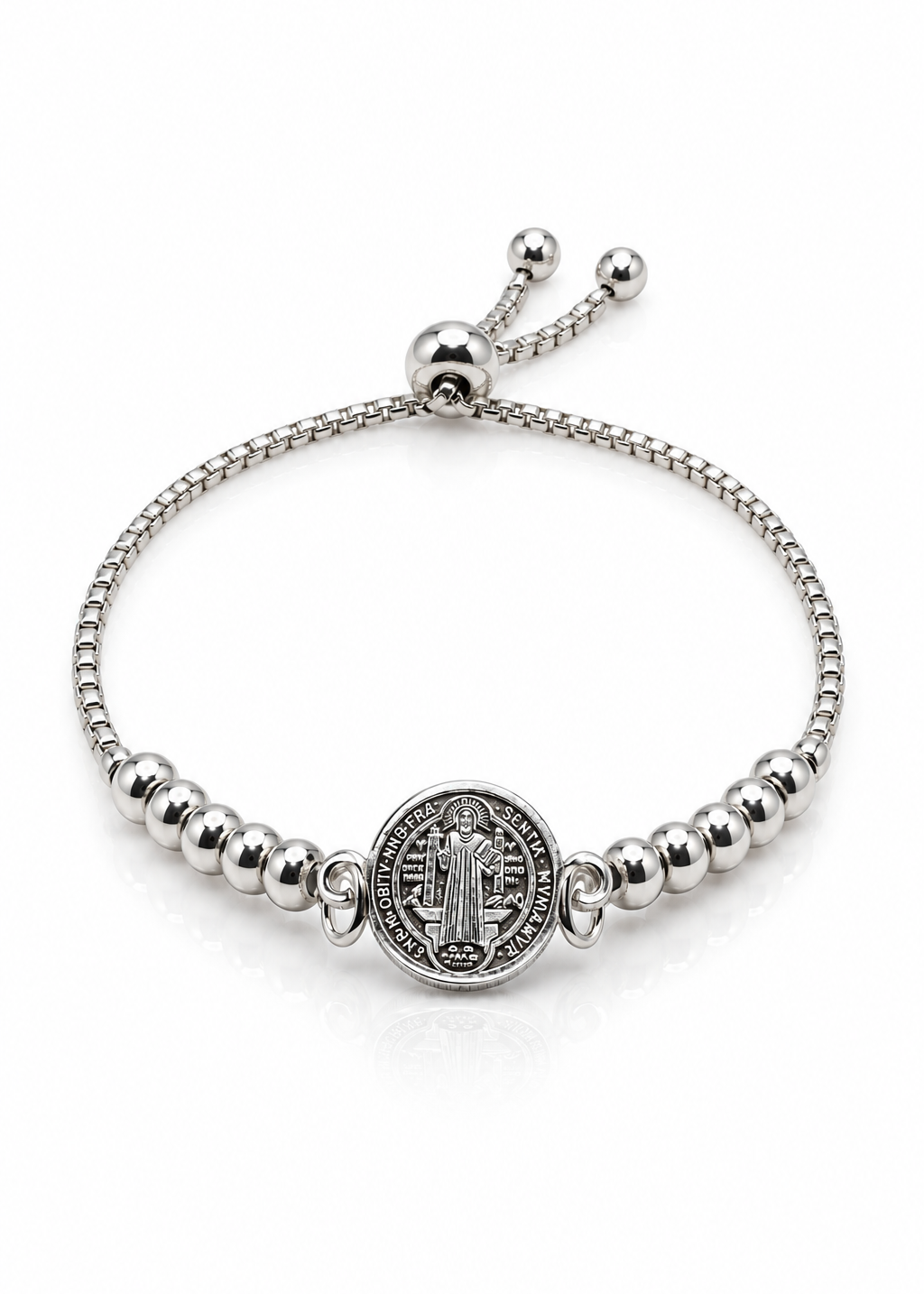 Pulsera de plata regulable - San Benito