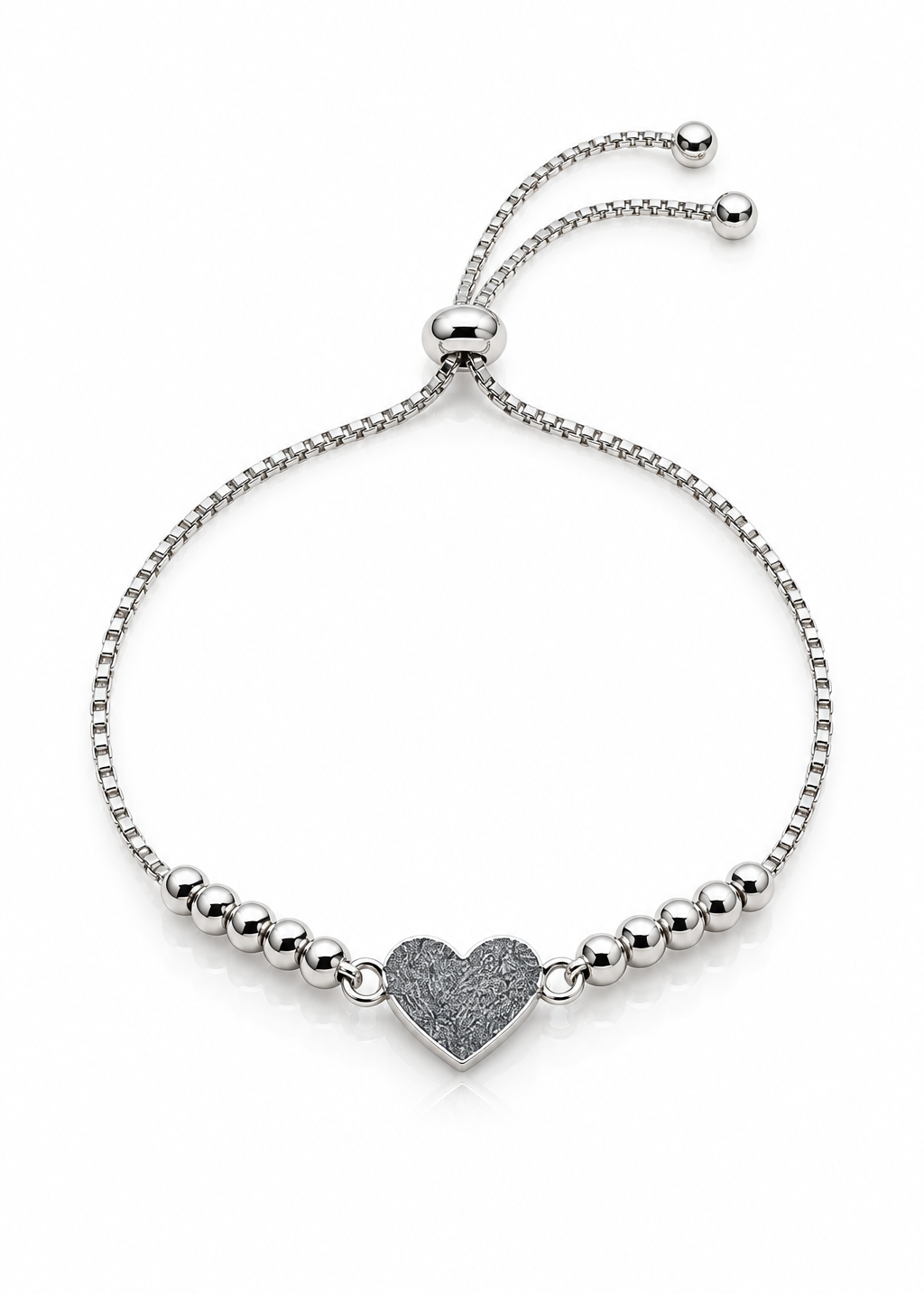 Pulsera de plata regulable - Corazón