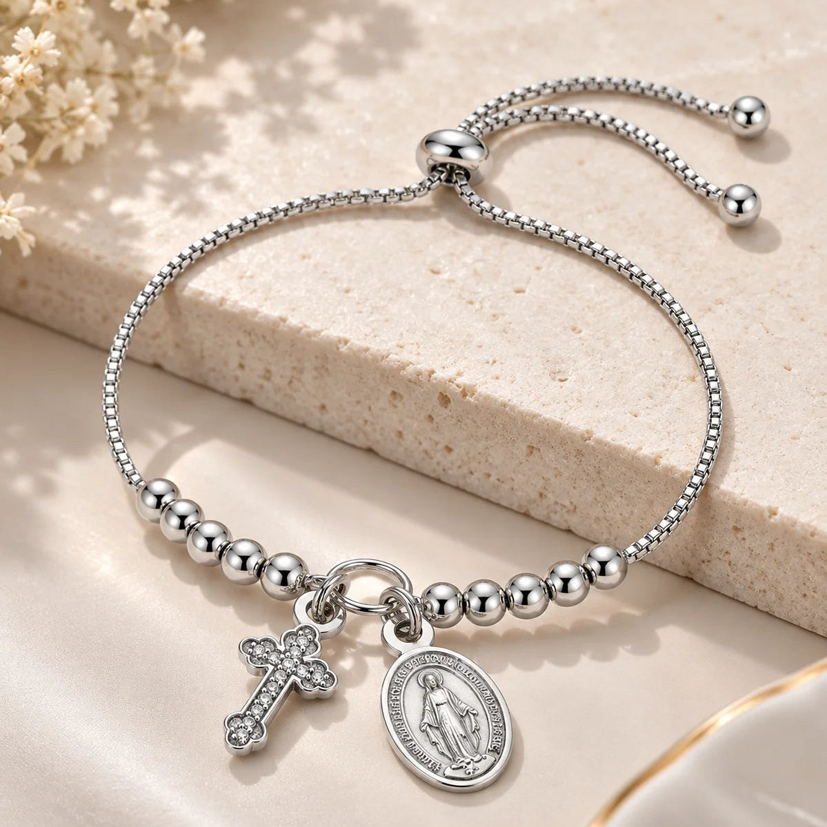 Pulseras de plata regulables - Reliogiosas