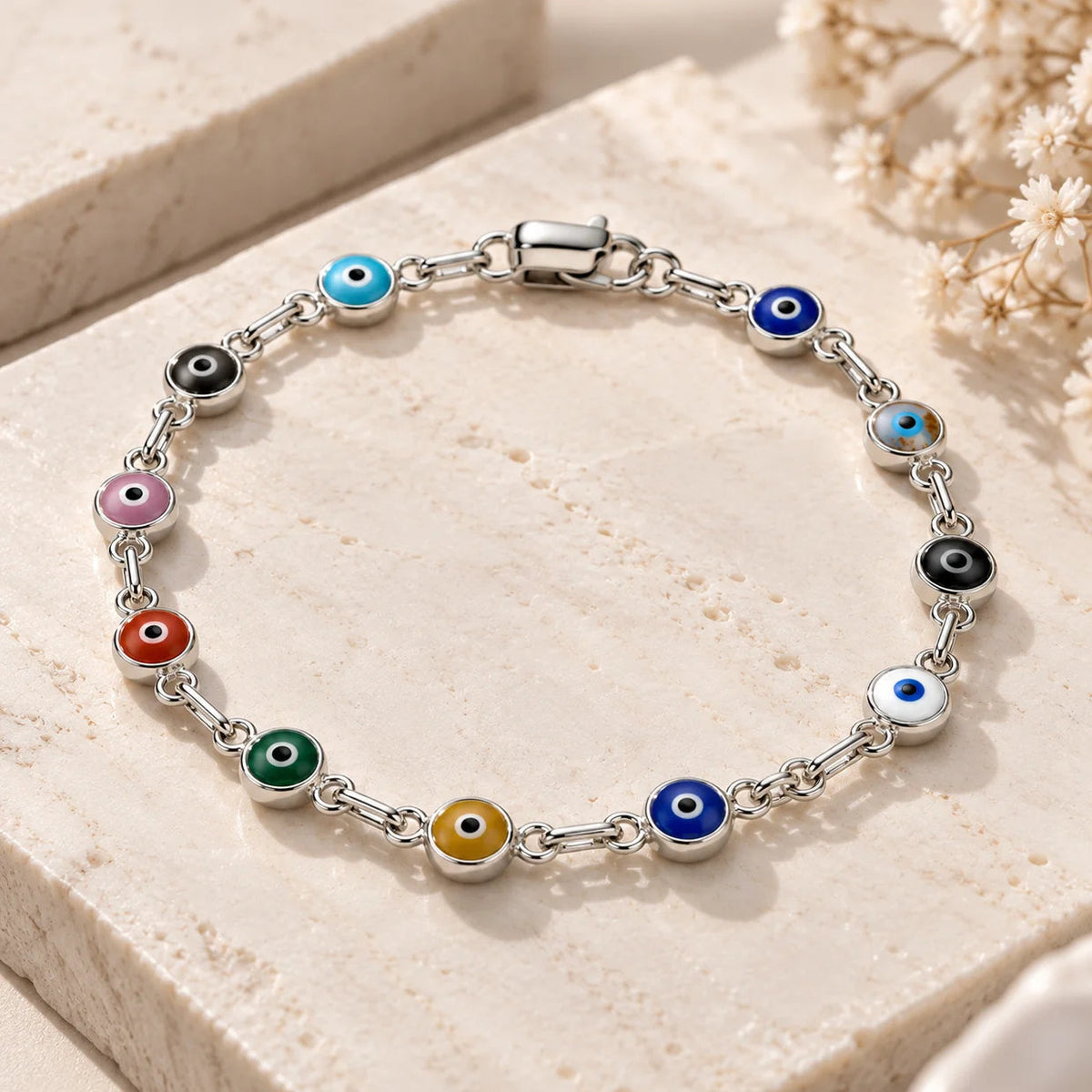 Pulsera de plata - Ojos turcos