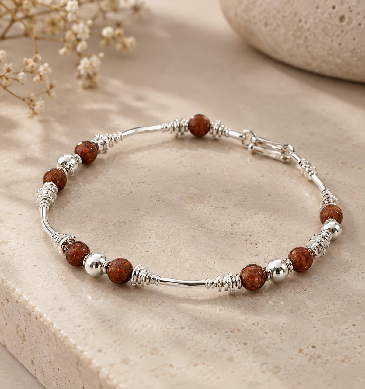 Pulsera de plata - Lluvia de Oro