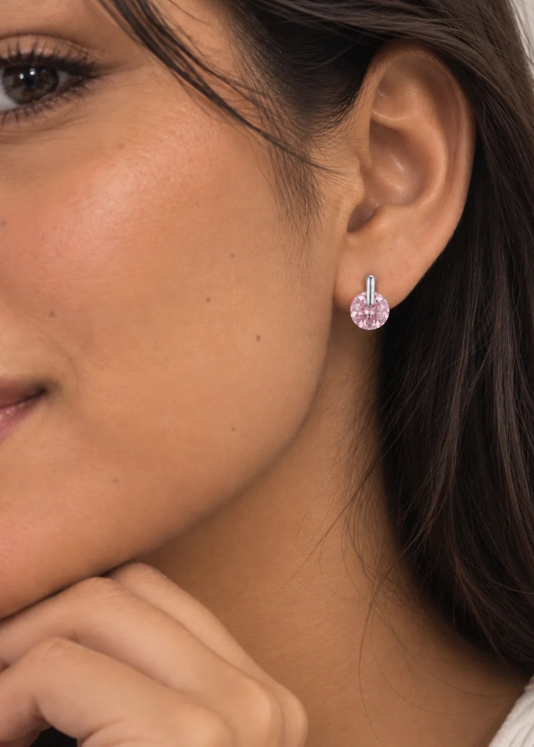 Aretes de plata -  Rosa