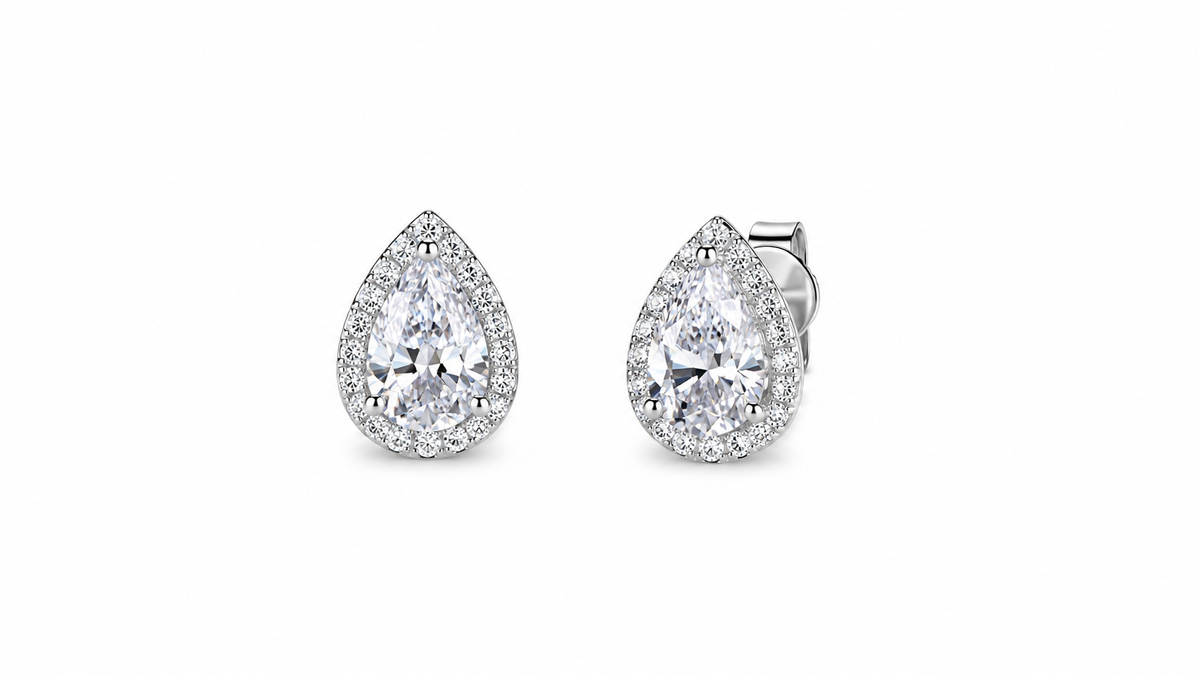 Aretes de plata - Gotas de Cristal