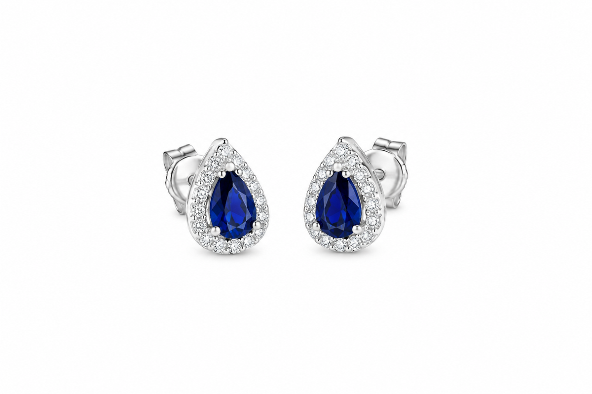 Aretes de plata - Gota Azul