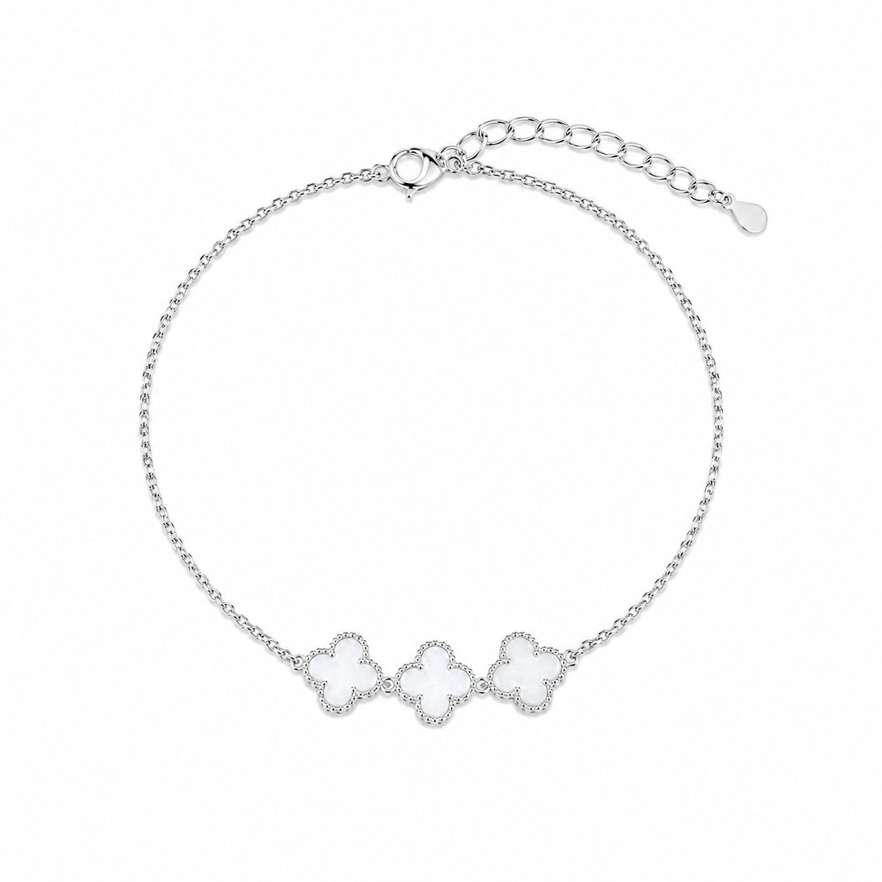 Pulsera de 3 Flores Blancas - Van Cleef