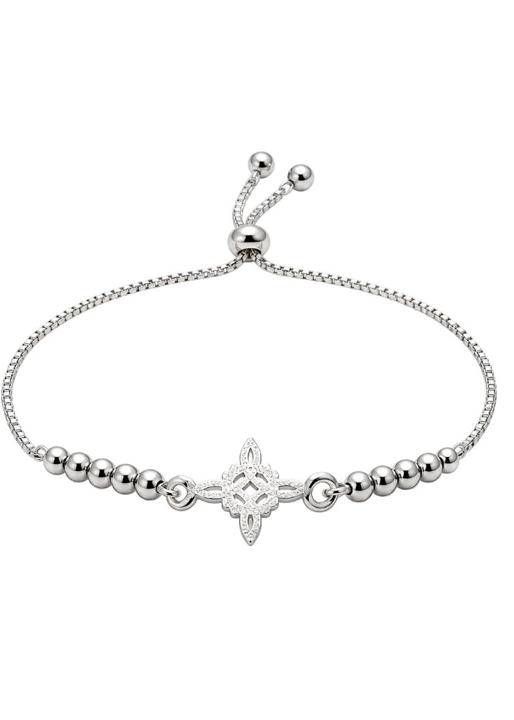 Pulsera de plata regulable - Nudo de bruja
