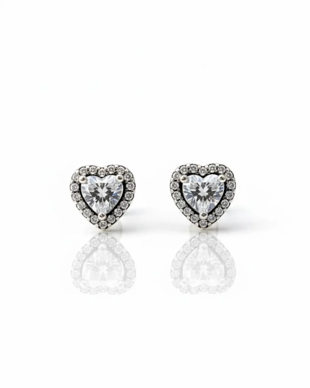 Aretes de plata - Corazon Cristal