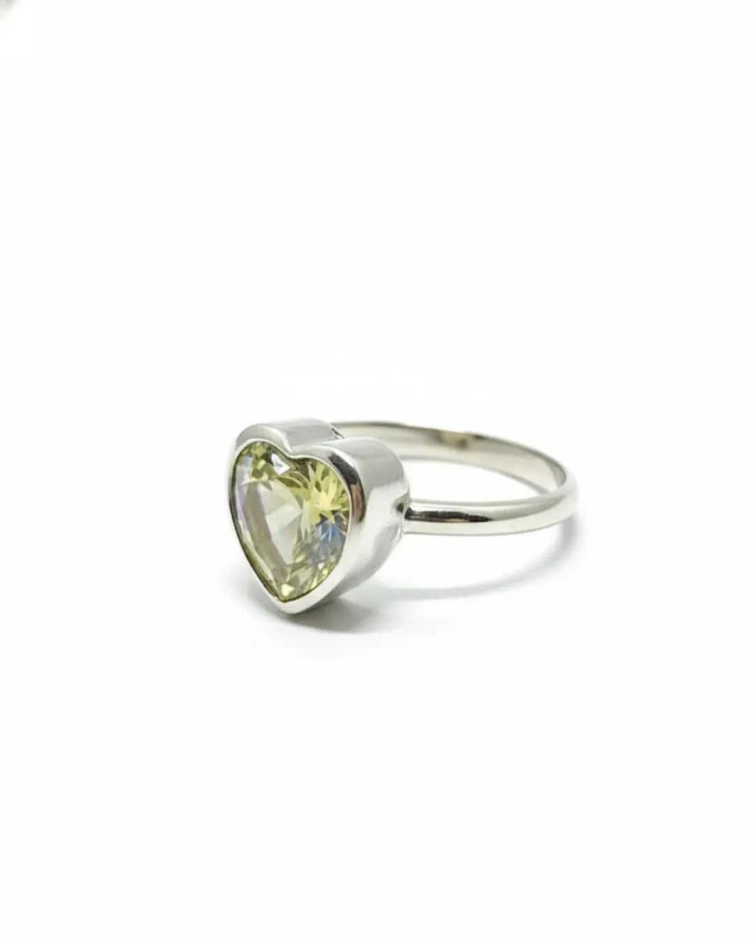 Anillo de plata - Corazón Swarosky ( Blanc D' Amour)
