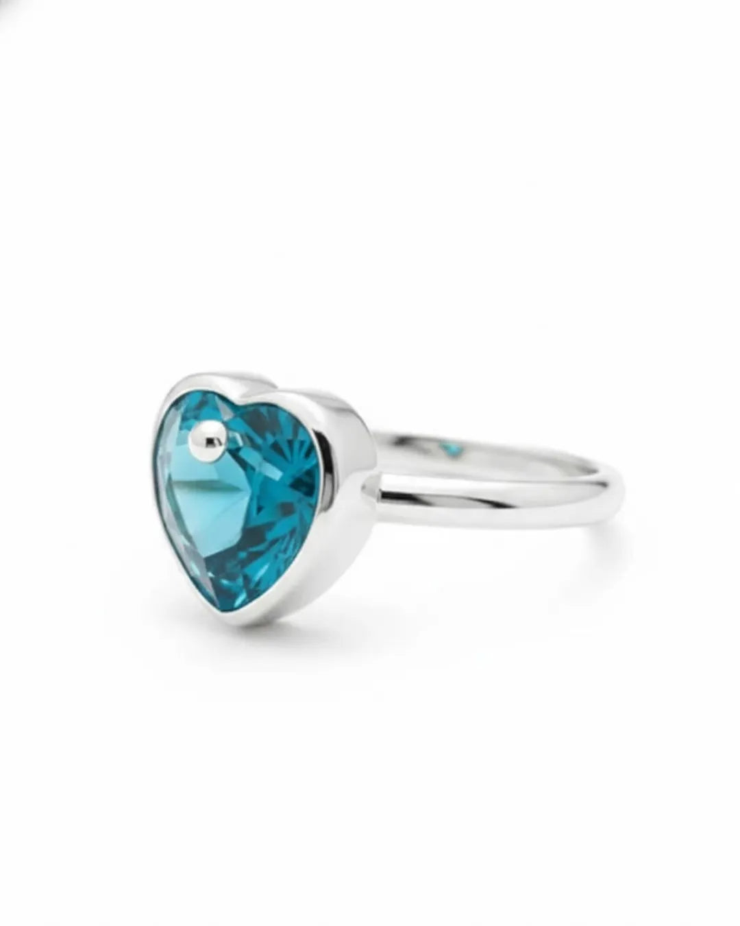 Anillo de plata - Corazón Swarosky (Celestea)