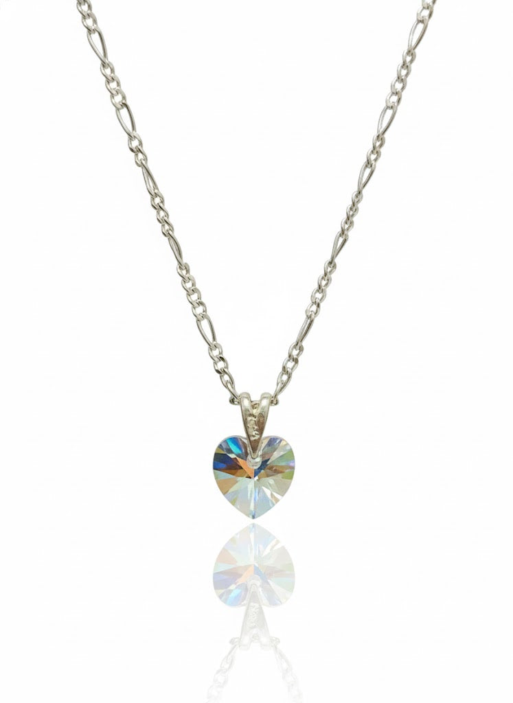 Dije corazon Swarovski Blanco