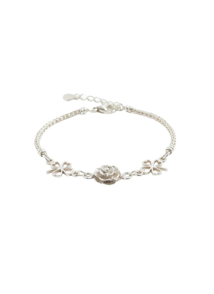 Pulsera de plata - Flor & Suerte
