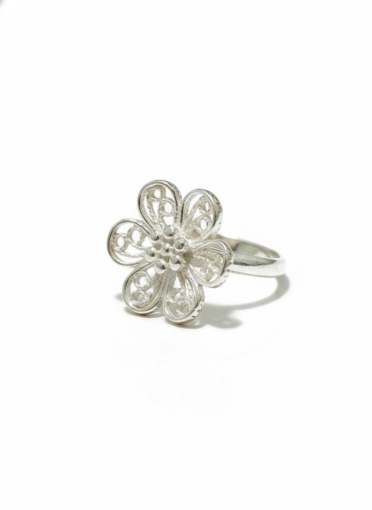Anillo de plata - Flor filigrama