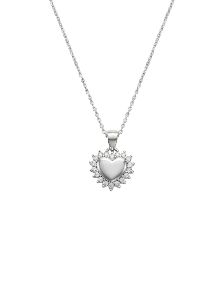 Dije de plata - Corazón brillante