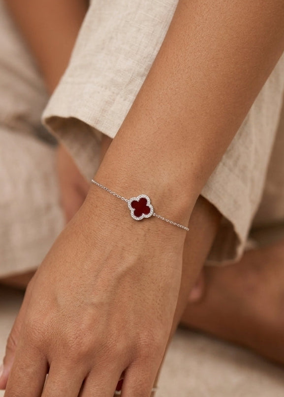 Van Cleef - Pulsera 1 flor vino