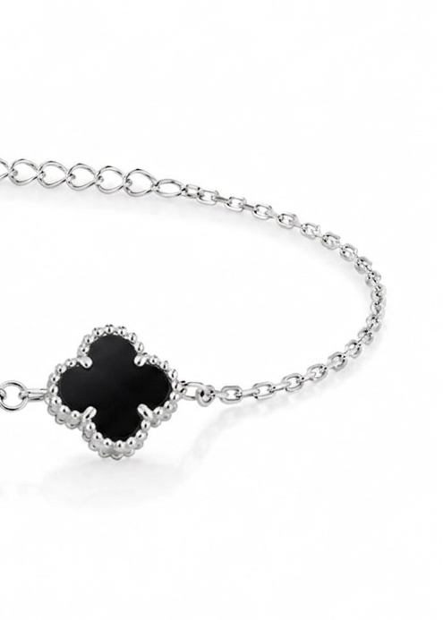 Van Cleef - Pulsera 3 flores negra