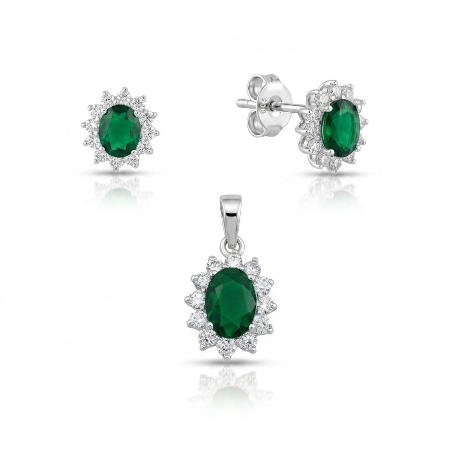 Juego de plata - Verde esmeralda