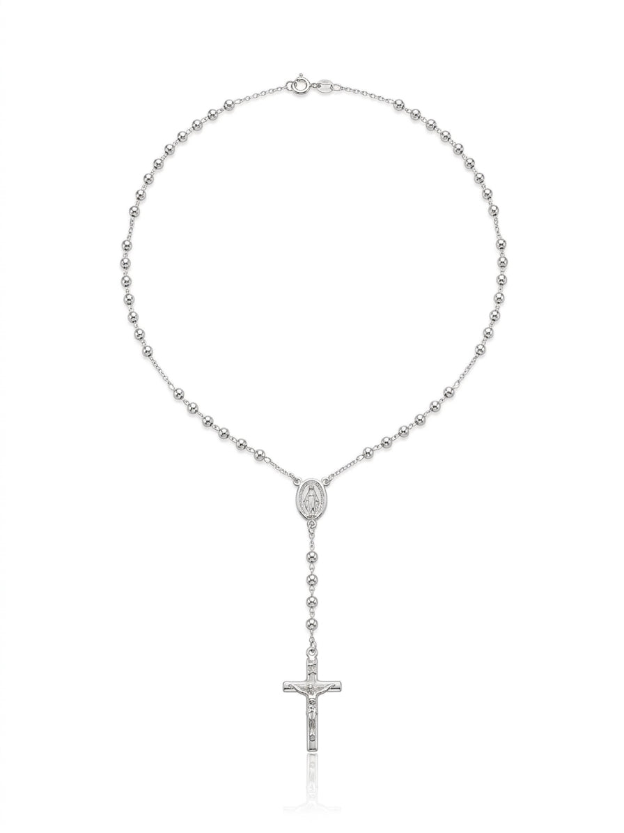 Rosario de plata gruesa