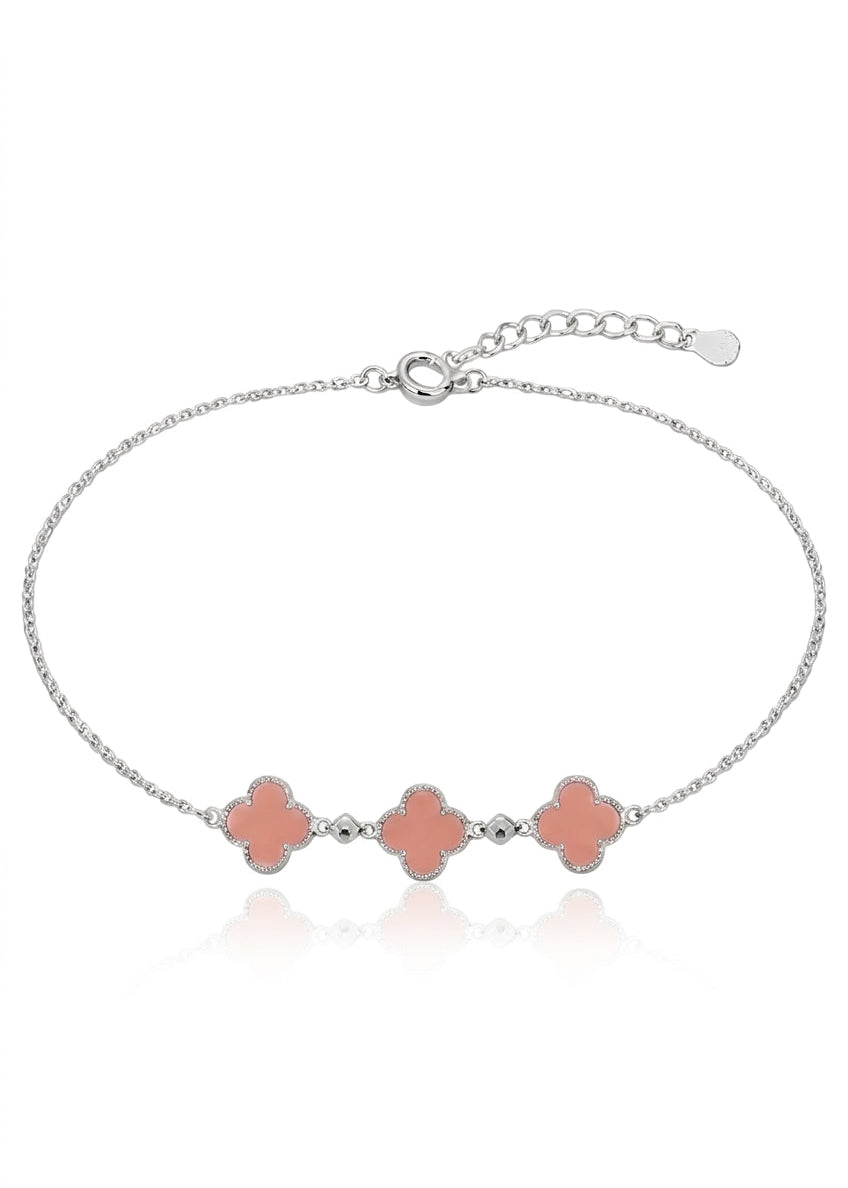 Van Cleef - Pulsera de flores rosado melocoton