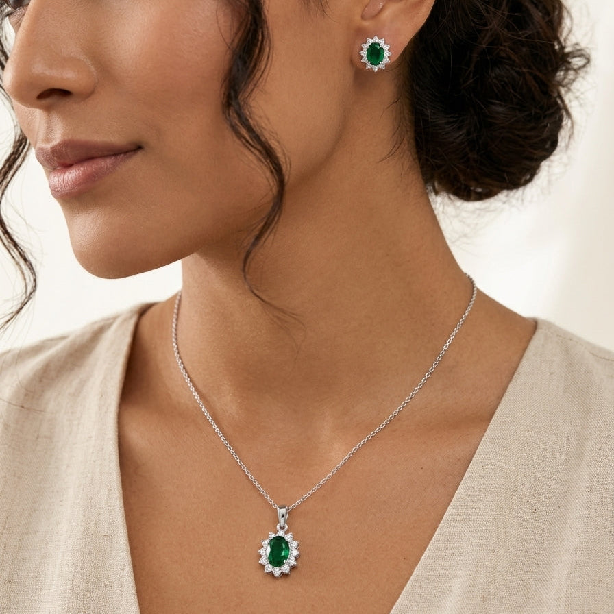 Juego de plata - Verde esmeralda