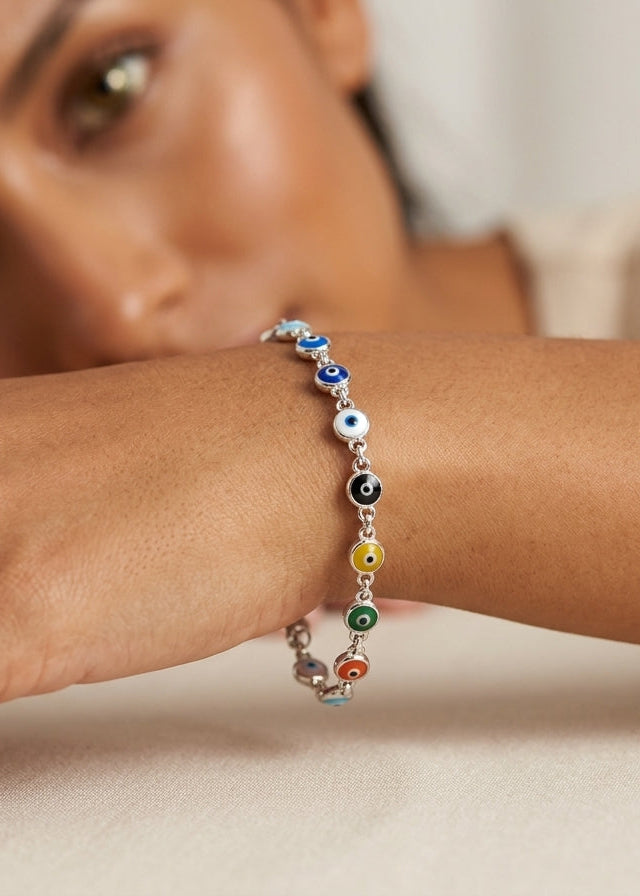 Pulsera de plata - Ojos turcos
