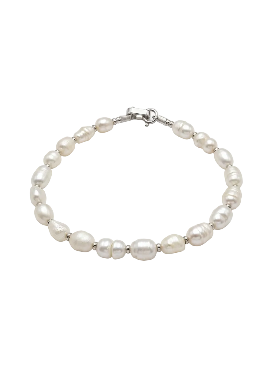 Pulsera de plata - Perlitas