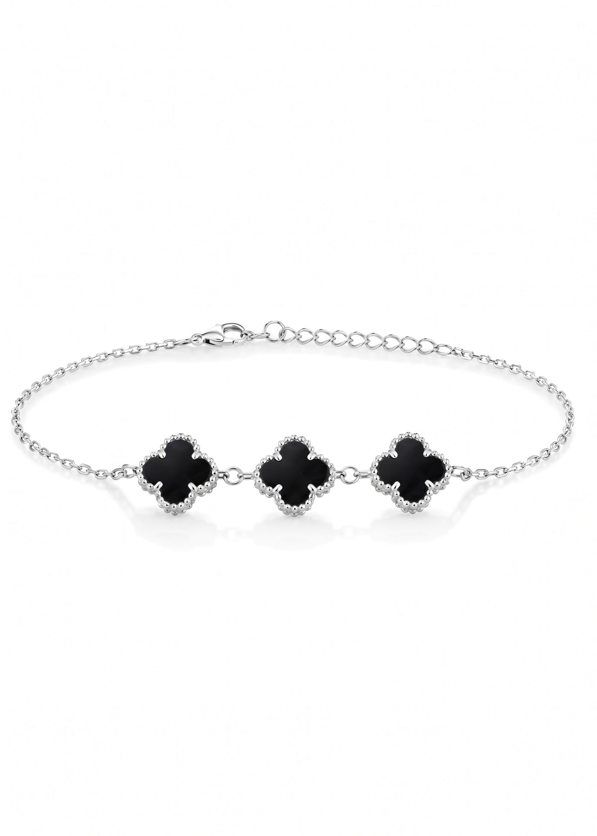 Van Cleef - Pulsera 3 flores negra