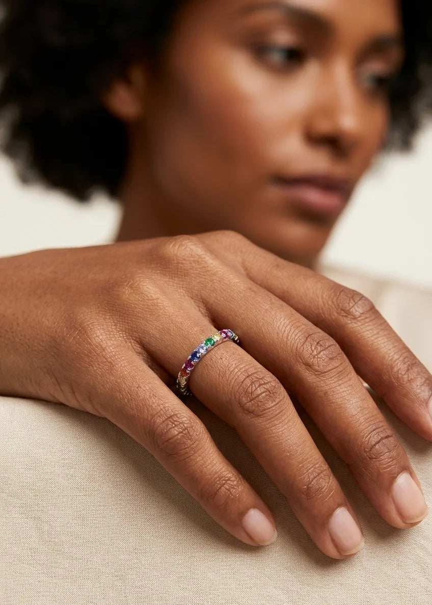 Anillo plata - rainbow