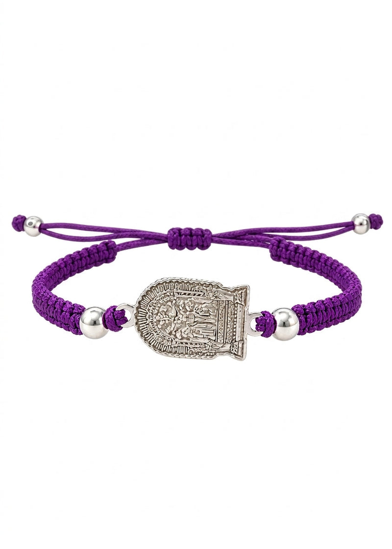 Pulsera de plata e hilo - Señor de los milagros