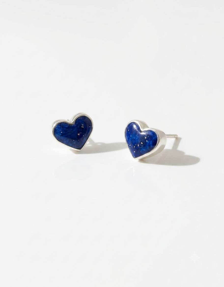 Aretes de plata - Corazon Jade