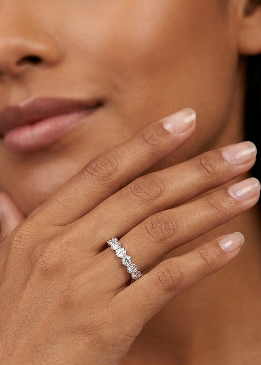 Anillo de plata - Apilabre blanco