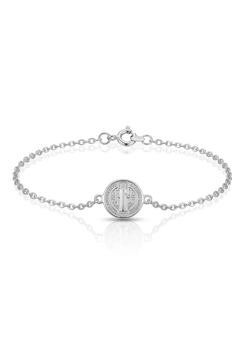 Pulsera de plata - San benito Martillada