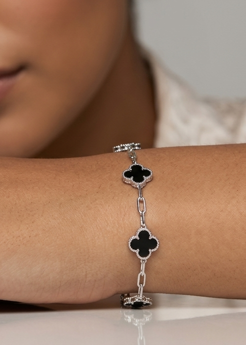 Van Cleef - Pulsera 3 flor negra