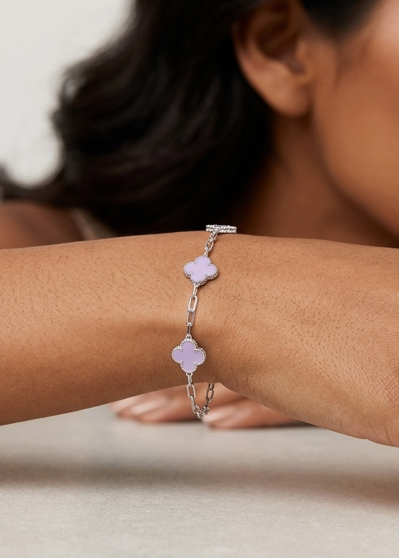 Van Cleef - Pulsera 3 flor lila