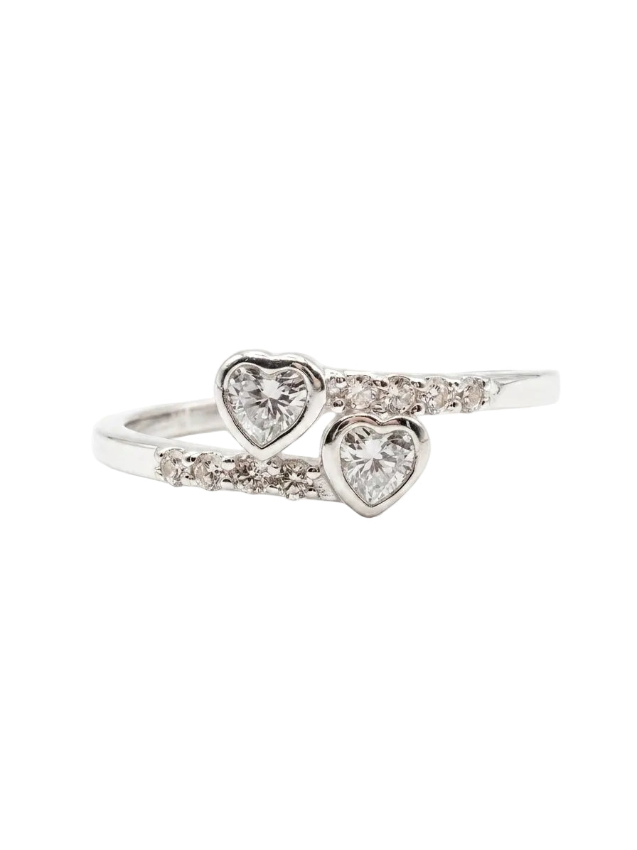 Anillo de plata - Corazón blanco