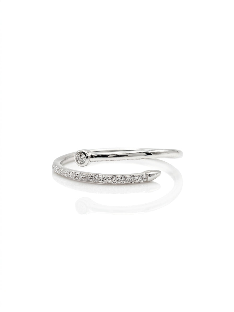 Anillo de plata - Puntos de luz blanca