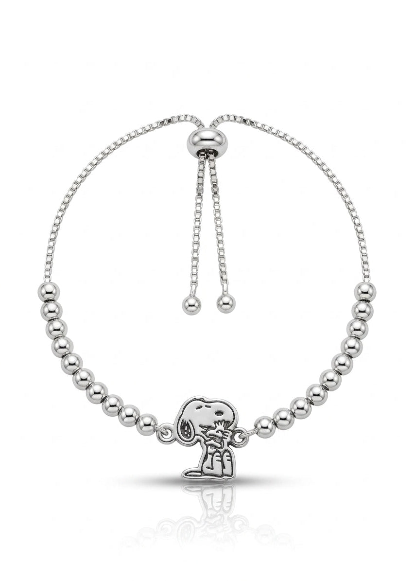 Pulsera de plata regulable - Snoopy