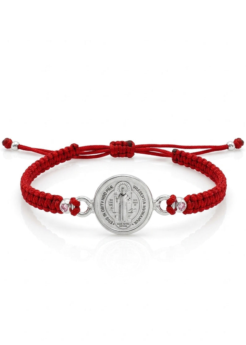 Pulsera de plata e hilo rojo - San Benito